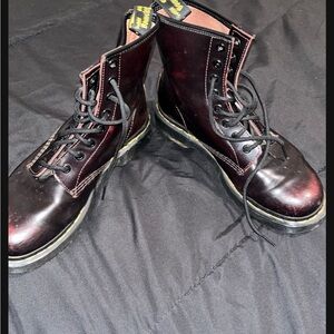 Dr. Martens Burgundy Leather Boots